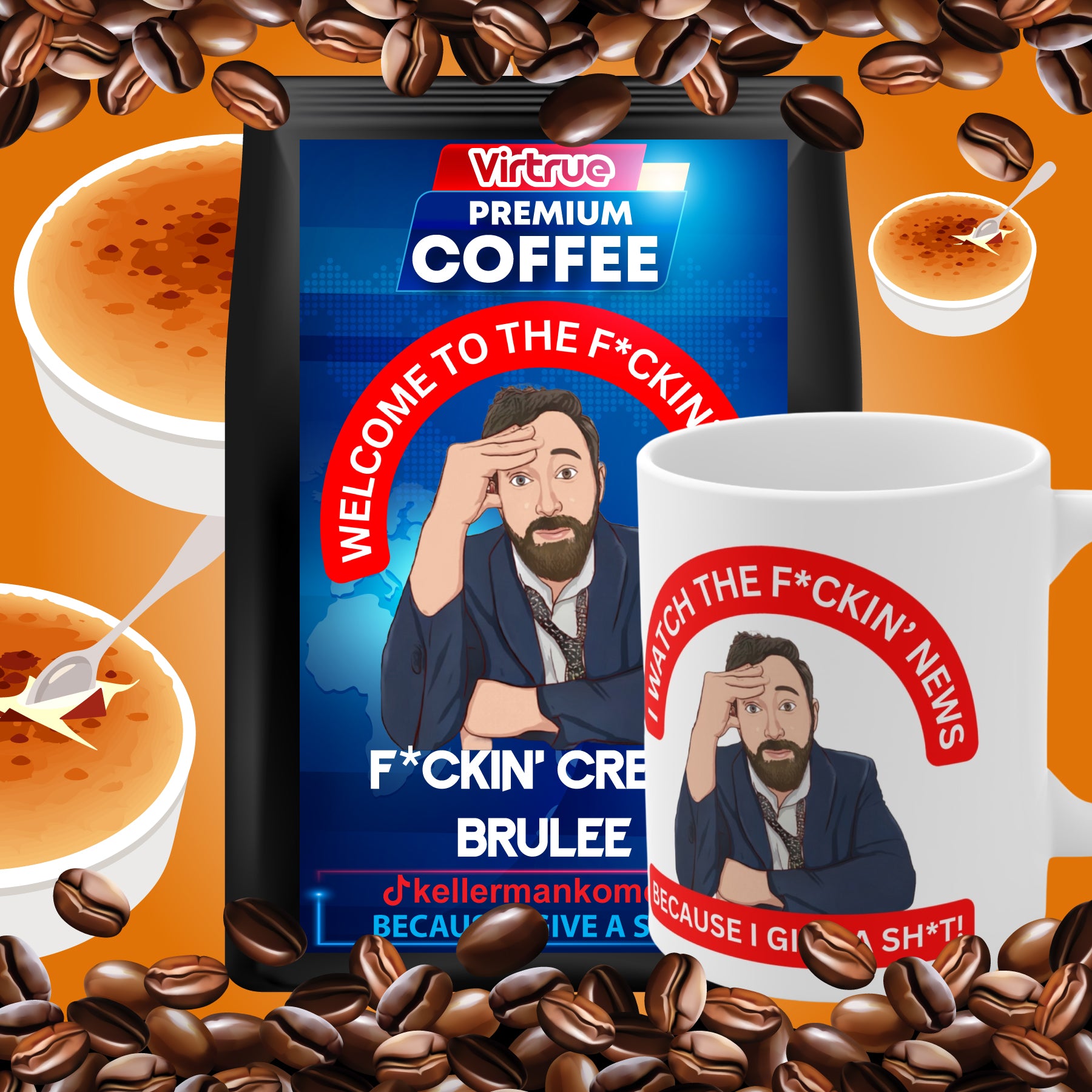 Kellerman Flavored Coffee & Mug Bundle - Inspired by The F*ckin' News