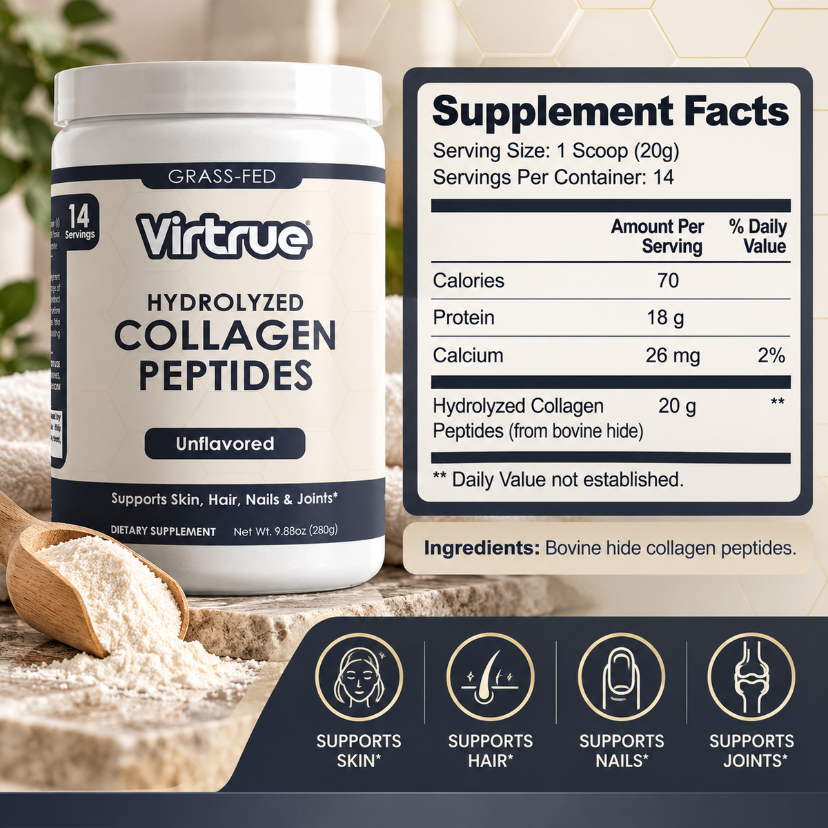 Virtrue Collagen supplement facts