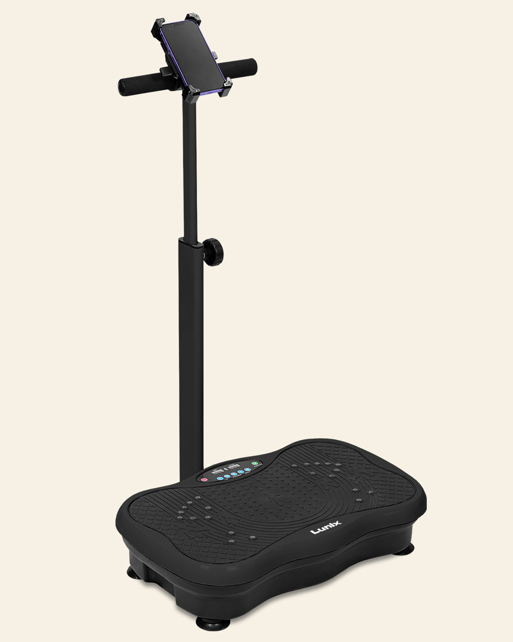 Lunix LX18 vibration plate with adjustable handlebar in charcoal black