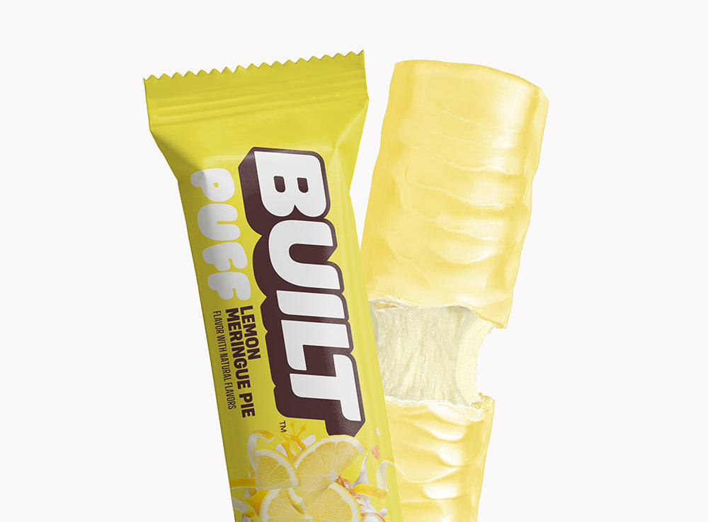BUILT Lemon Meringue Pie Puff protein snacks