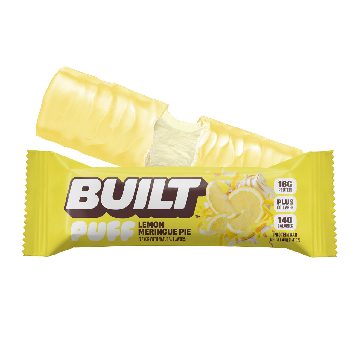 BUILT Lemon Meringue Pie Puff protein snacks