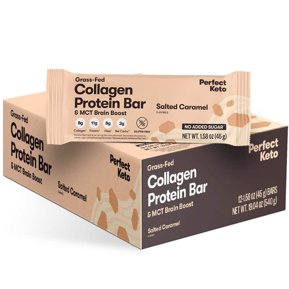 Perfect Keto Salted Caramel Collagen Protein Bars
