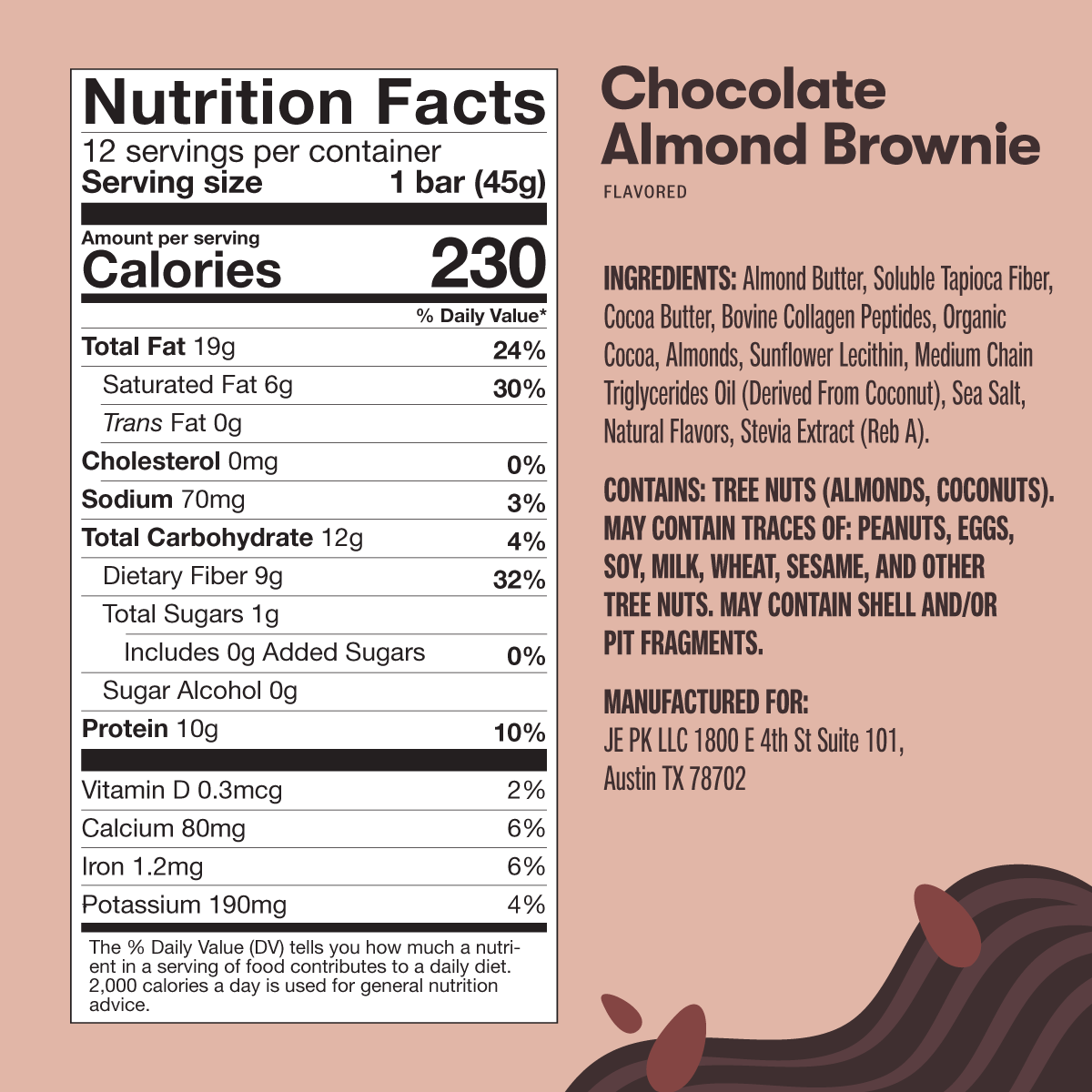 Chocolate Almond Brownie Nutrition Facts and Ingredients

