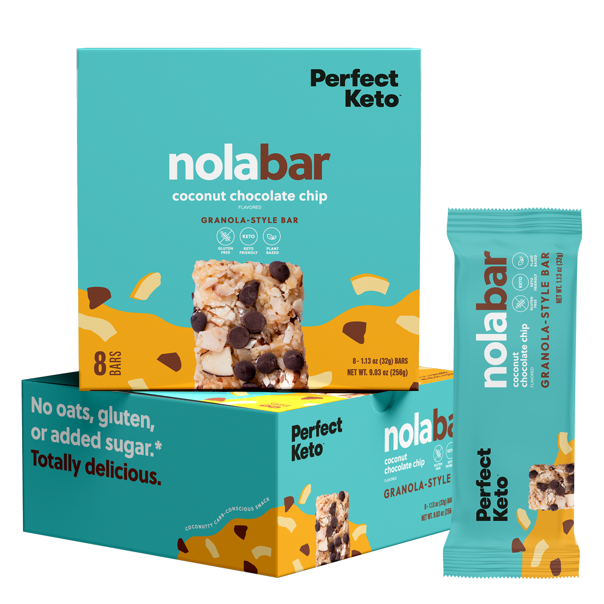 Perfect Keto Coconut Chocolate Chip Nola Bars
