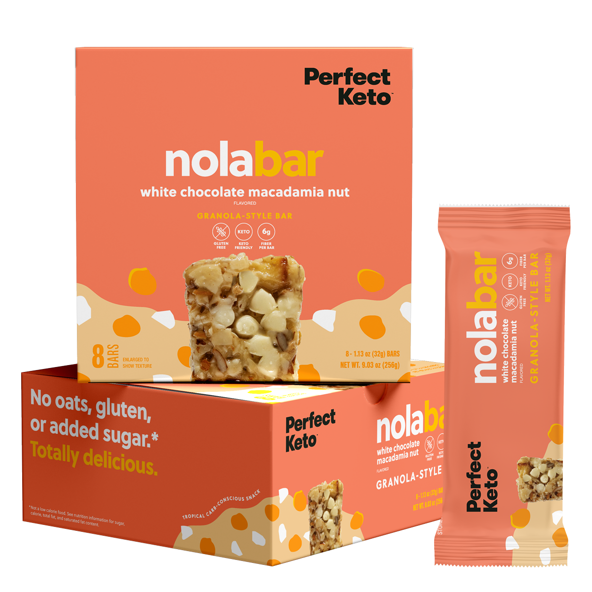 Perfect Keto Nola Bars White Chocolate Macadamia Nut
