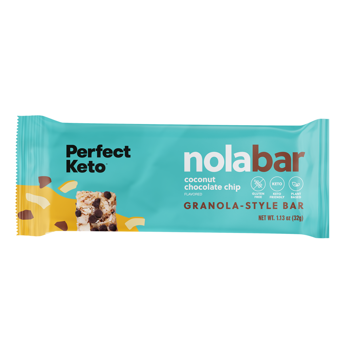 Perfect Keto Coconut Chocolate Chip Nola Bar
