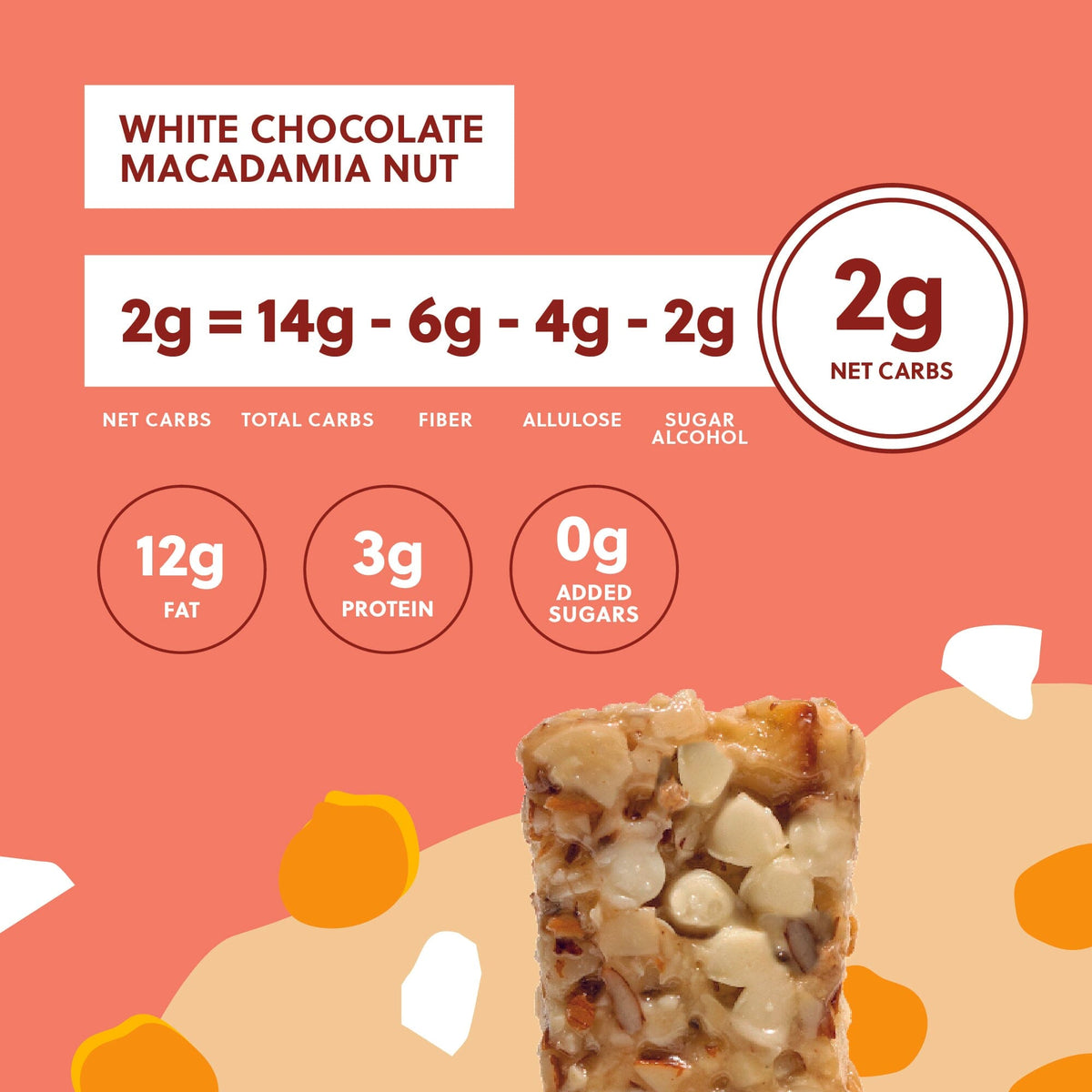 White Chocolate Macadamia Nut Nola Bar Nutrition Facts
