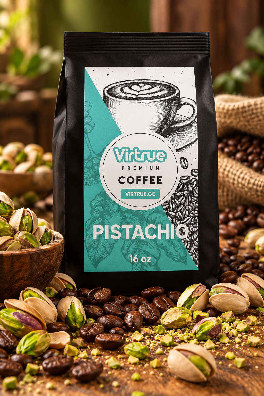 Virtrue Pistachio coffee bag 
