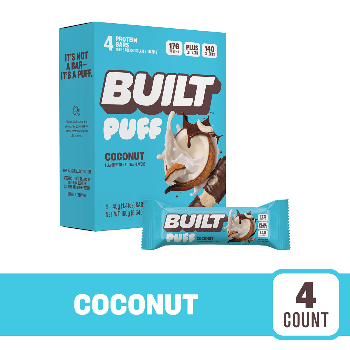 BUILT Coconut Protein Puff - 12 Count