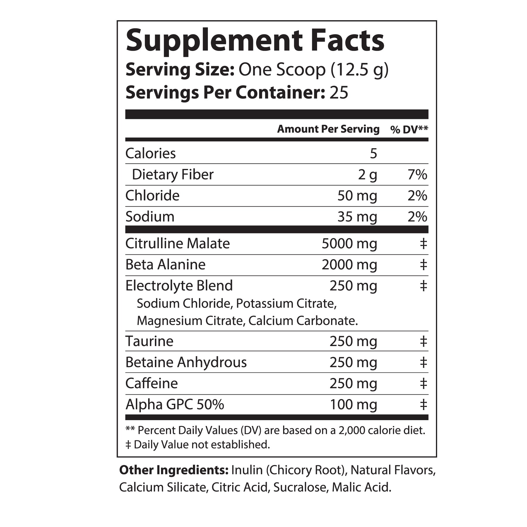 Virtrue Star Spangled Surge Supplement Facts