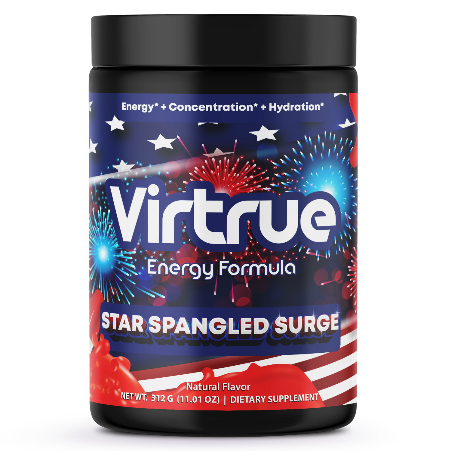 Star Spangled Surge Pre-Workout Energy Powder + Focus Boost & Hydration | Sugar Free