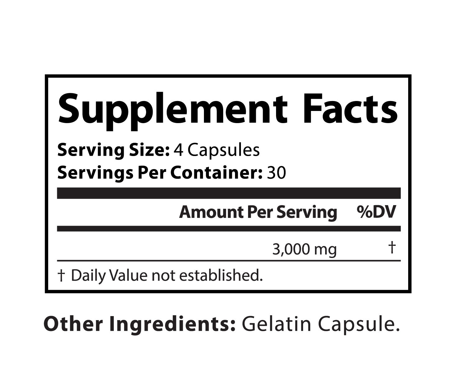 Virtrue Grass Fed Beef Liver Capsules Supplement Facts