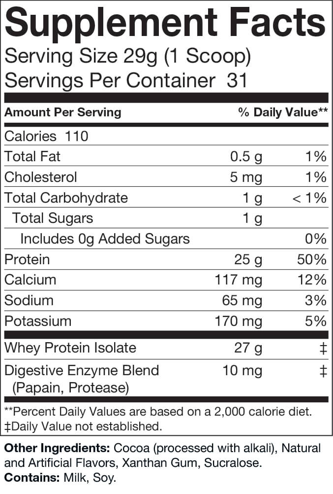 Virtrue protein powder supplement facts